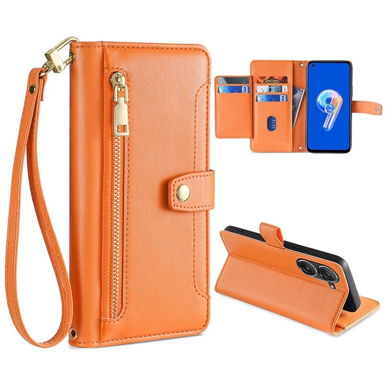 Sheep Texture Cross-body Zipper Wallet Leather Phone Case, For Realme 10 Pro 5G, For Realme GT2 Pro, For vivo X60, For vivo X90, For vivo X90 Pro / X90 Pro+, For Google Pixel 7 5G, For Google Pixel 7 Pro, For ASUS Zenfone 9 / Zenfone 9Z
