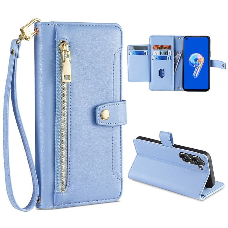 Sheep Texture Cross-body Zipper Wallet Leather Phone Case, For Realme 10 Pro 5G, For Realme GT2 Pro, For vivo X60, For vivo X90, For vivo X90 Pro / X90 Pro+, For Google Pixel 7 5G, For Google Pixel 7 Pro, For ASUS Zenfone 9 / Zenfone 9Z