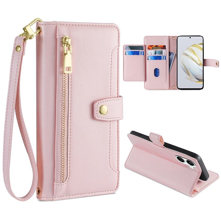 Sheep Texture Cross-body Zipper Wallet Leather Phone Case, For Huawei P50, For Huawei P Smart Z / Enjoy 10 Plus, For Huawei Nova 10 Pro, For Huawei Mate 50, For Huawei Nova 10 SE, For Meizu Note 9, For Nokia C21 Plus, For Nokia X30 5G