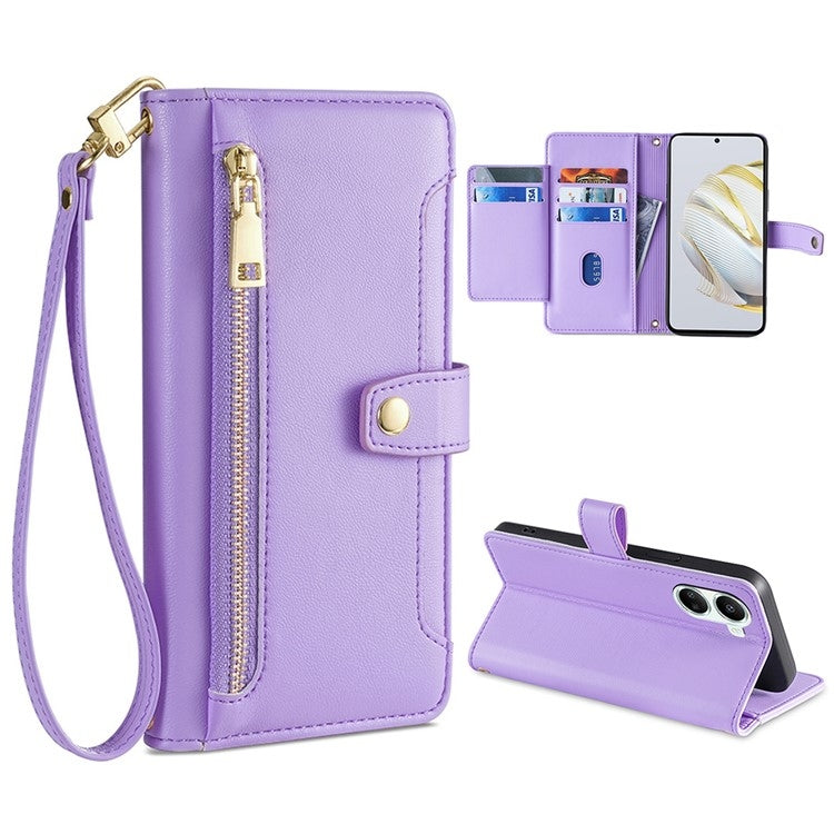 Sheep Texture Cross-body Zipper Wallet Leather Phone Case, For Huawei P50, For Huawei P Smart Z / Enjoy 10 Plus, For Huawei Nova 10 Pro, For Huawei Mate 50, For Huawei Nova 10 SE, For Meizu Note 9, For Nokia C21 Plus, For Nokia X30 5G