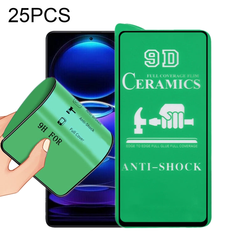 25pcs 9D Full Screen Full Glue Ceramic Film, For Xiaomi Redmi Note 12 Pro/12 Pro+ Global/12R Pro (25 PCS)