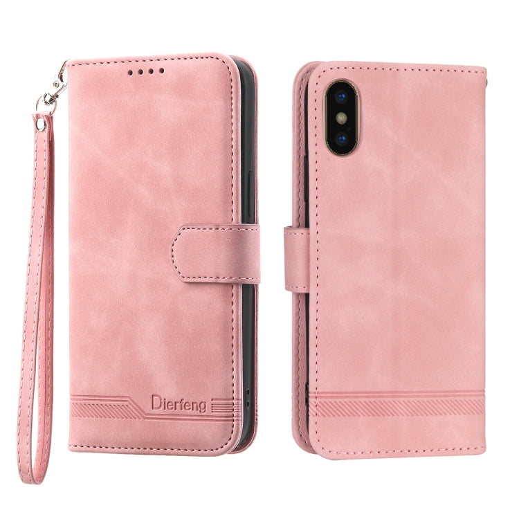 Dierfeng Dream Line TPU + PU Leather Phone Case, For iPhone XS Max, For iPhone XR, For iPhone X/XS, For iPhone 6 Plus/7 Plus/8 Plus, For iPhone 6/7/8/SE 2020/SE 2022
