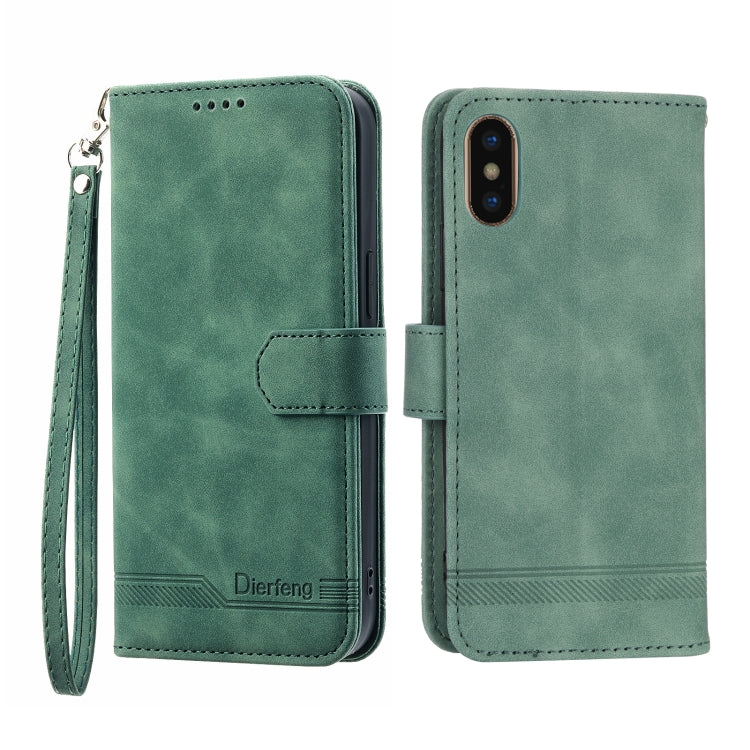 Dierfeng Dream Line TPU + PU Leather Phone Case, For iPhone XS Max, For iPhone XR, For iPhone X/XS, For iPhone 6 Plus/7 Plus/8 Plus, For iPhone 6/7/8/SE 2020/SE 2022