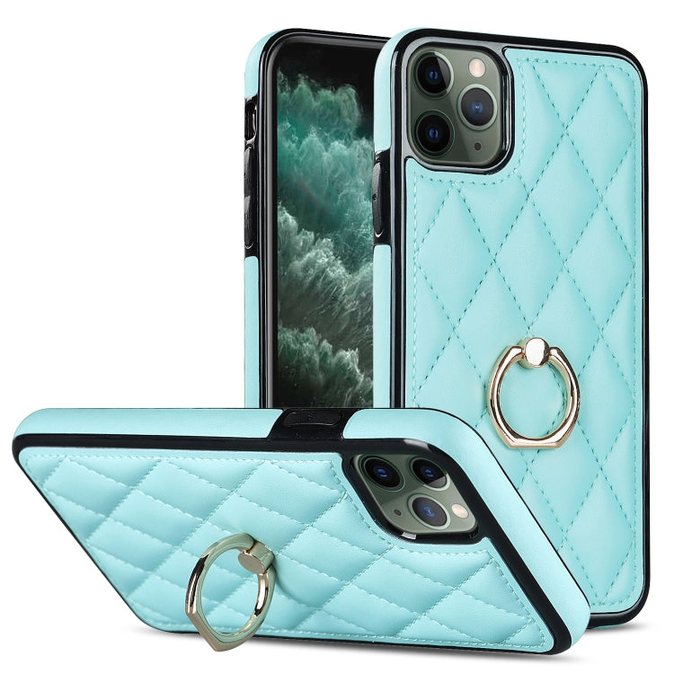 Rhombic PU Leather Phone Case with Ring Holder, For iPhone 11 Pro, For iPhone 11 Pro Max, For iPhone X / XS, For iPhone XR, For iPhone XS Max, For iPhone SE 2020 / SE 2022 / 7 / 8