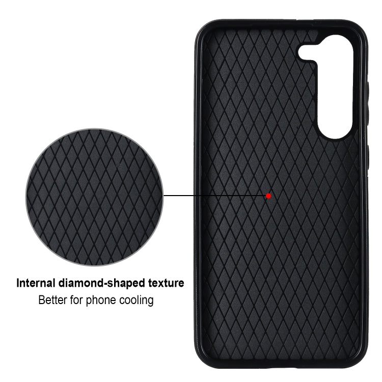 Rhombic PU Leather Phone Case with Ring Holder, For Samsung Galaxy S23 5G, For Samsung Galaxy S23+ 5G, For Samsung Galaxy S23 Ultra 5G, For Samsung Galaxy S22 5G, For Samsung Galaxy S22+ 5G, For Samsung Galaxy S22 Ultra 5G