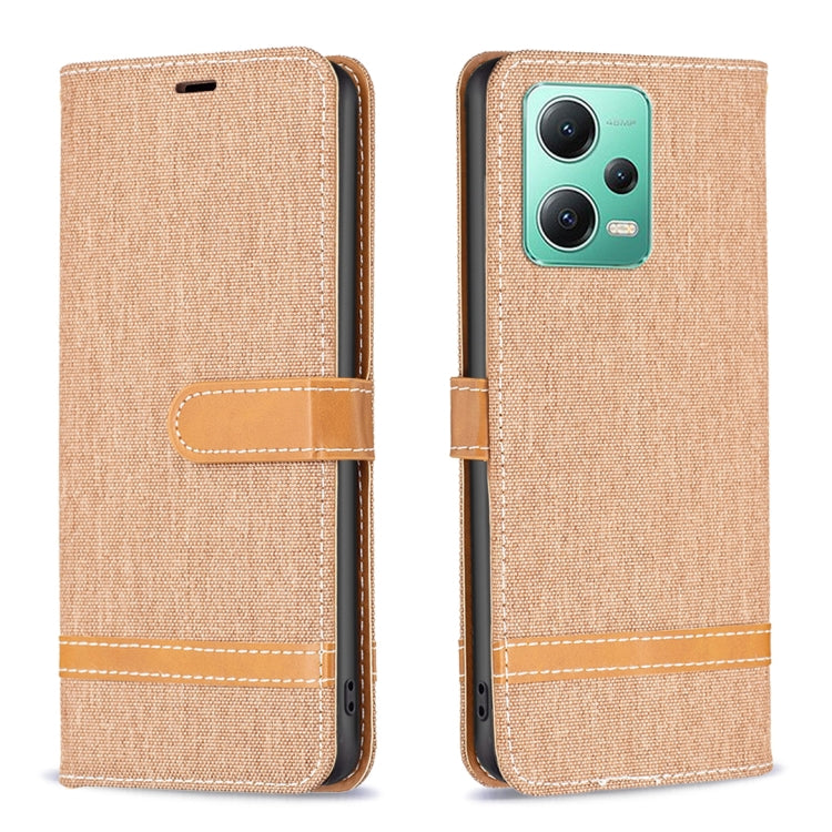 Color Block Denim Texture Leather Phone Case, For Xiaomi Redmi Note 12 Global, For Xiaomi Redmi Note 12S 4G / Note 11, For Xiaomi Poco F5 5G / Redmi Note 12 Turbo