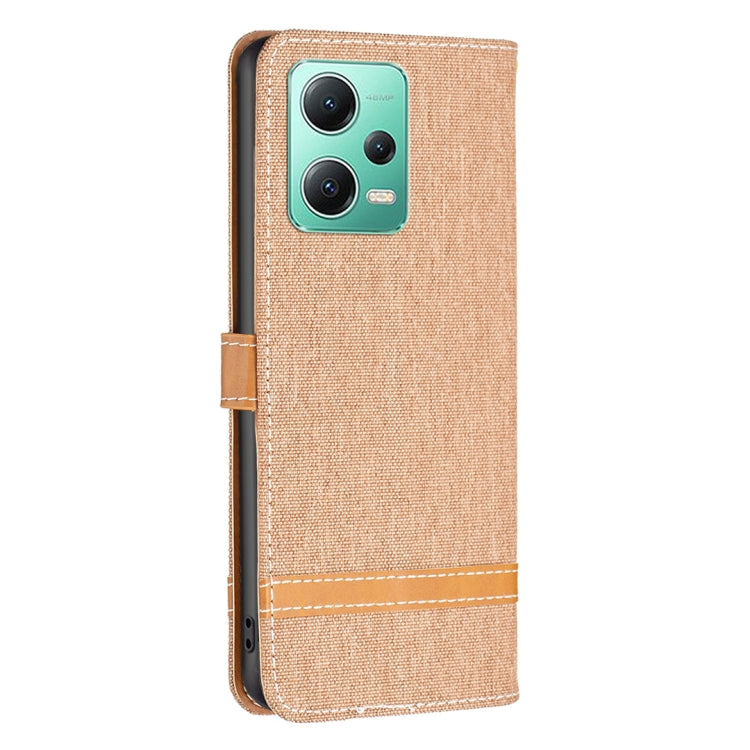 Color Block Denim Texture Leather Phone Case, For Xiaomi Redmi Note 12 Global, For Xiaomi Redmi Note 12S 4G / Note 11, For Xiaomi Poco F5 5G / Redmi Note 12 Turbo