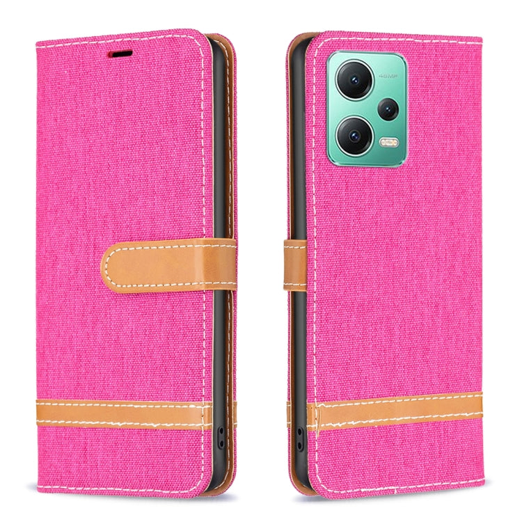 Color Block Denim Texture Leather Phone Case, For Xiaomi Redmi Note 12 Global, For Xiaomi Redmi Note 12S 4G / Note 11, For Xiaomi Poco F5 5G / Redmi Note 12 Turbo