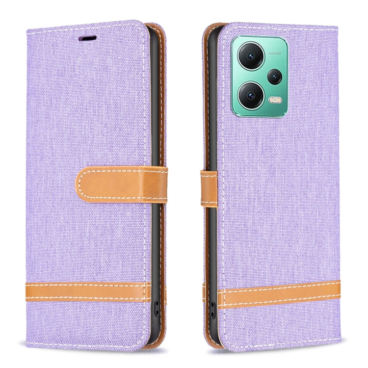 Color Block Denim Texture Leather Phone Case, For Xiaomi Redmi Note 12 Global, For Xiaomi Redmi Note 12S 4G / Note 11, For Xiaomi Poco F5 5G / Redmi Note 12 Turbo