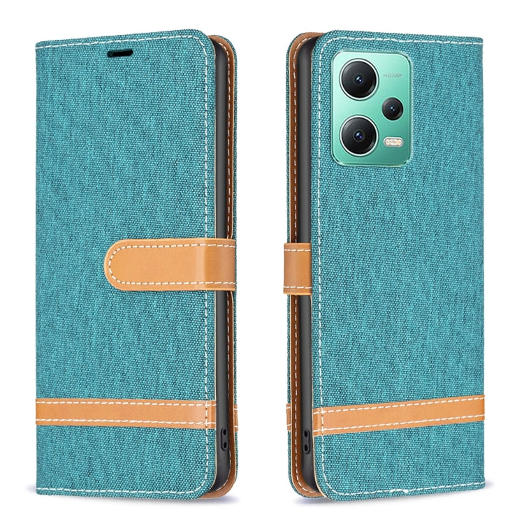 Color Block Denim Texture Leather Phone Case, For Xiaomi Redmi Note 12 Global, For Xiaomi Redmi Note 12S 4G / Note 11, For Xiaomi Poco F5 5G / Redmi Note 12 Turbo