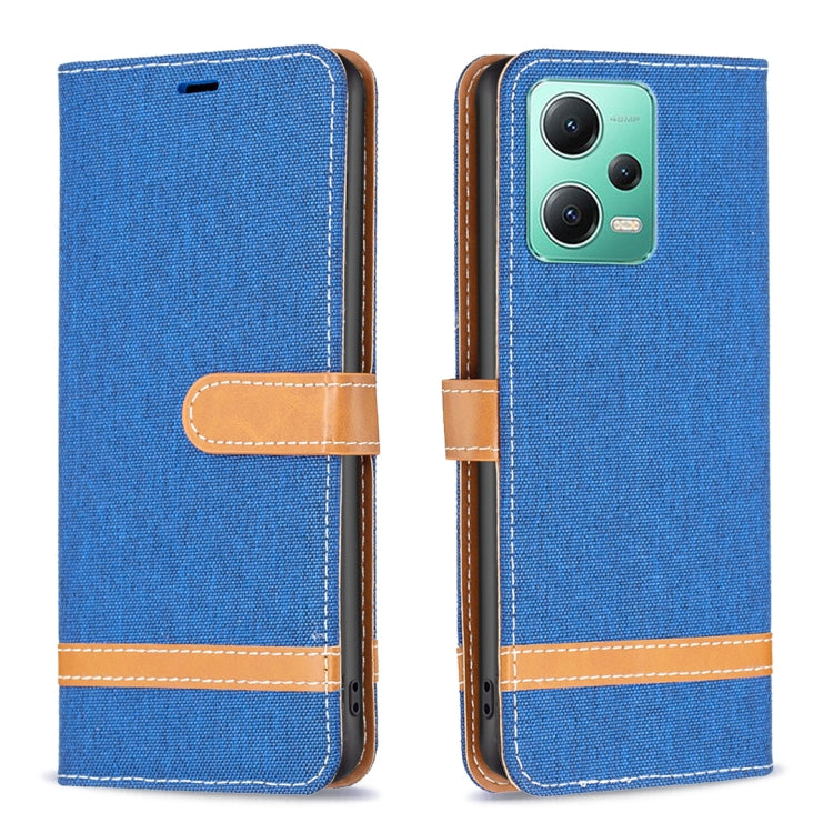 Color Block Denim Texture Leather Phone Case, For Xiaomi Redmi Note 12 Global, For Xiaomi Redmi Note 12S 4G / Note 11, For Xiaomi Poco F5 5G / Redmi Note 12 Turbo