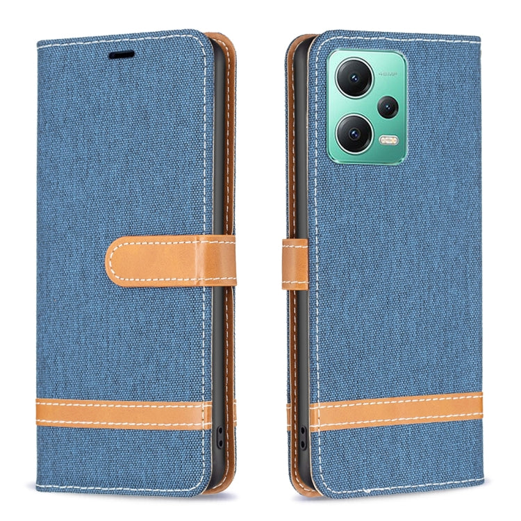 Color Block Denim Texture Leather Phone Case, For Xiaomi Redmi Note 12 Global, For Xiaomi Redmi Note 12S 4G / Note 11, For Xiaomi Poco F5 5G / Redmi Note 12 Turbo