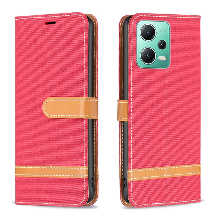 Color Block Denim Texture Leather Phone Case, For Xiaomi Redmi Note 12 Global, For Xiaomi Redmi Note 12S 4G / Note 11, For Xiaomi Poco F5 5G / Redmi Note 12 Turbo