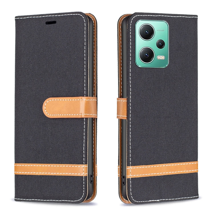 Color Block Denim Texture Leather Phone Case, For Xiaomi Redmi Note 12 Global, For Xiaomi Redmi Note 12S 4G / Note 11, For Xiaomi Poco F5 5G / Redmi Note 12 Turbo