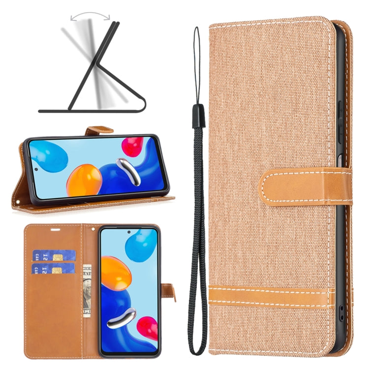 Color Block Denim Texture Leather Phone Case, For Xiaomi Redmi Note 12 Global, For Xiaomi Redmi Note 12S 4G / Note 11, For Xiaomi Poco F5 5G / Redmi Note 12 Turbo