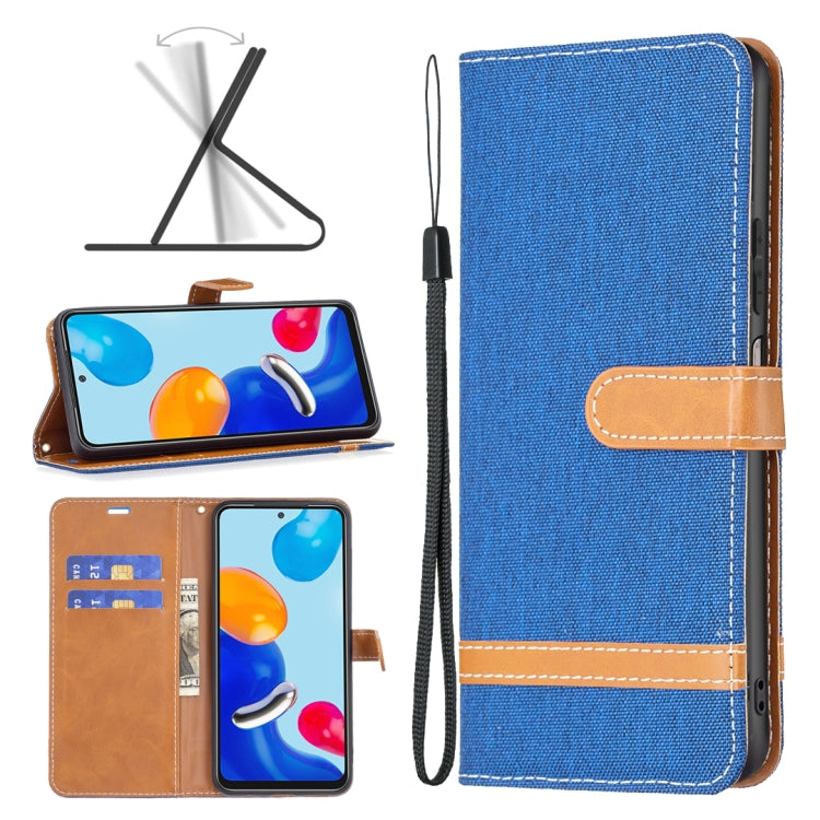 Color Block Denim Texture Leather Phone Case, For Xiaomi Redmi Note 12 Global, For Xiaomi Redmi Note 12S 4G / Note 11, For Xiaomi Poco F5 5G / Redmi Note 12 Turbo