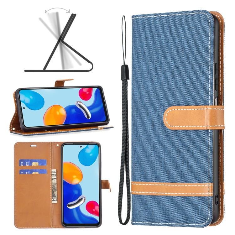 Color Block Denim Texture Leather Phone Case, For Xiaomi Redmi Note 12 Global, For Xiaomi Redmi Note 12S 4G / Note 11, For Xiaomi Poco F5 5G / Redmi Note 12 Turbo