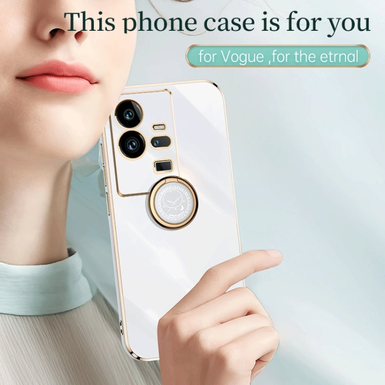 XINLI Straight Edge 6D Electroplate TPU Phone Case with Ring Holder, For vivo iQOO 11 Pro 5G, For Xiaomi Redmi 12C 4G, For Xiaomi Redmi Note 12 Pro Speed, For Honor 80 GT 5G, For Honor 80 Pro Flat