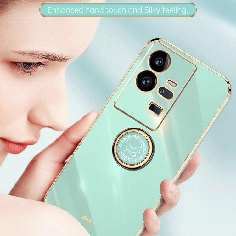 XINLI Straight Edge 6D Electroplate TPU Phone Case with Ring Holder, For vivo iQOO 11 Pro 5G, For Xiaomi Redmi 12C 4G, For Xiaomi Redmi Note 12 Pro Speed, For Honor 80 GT 5G, For Honor 80 Pro Flat