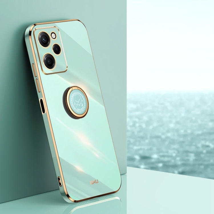 XINLI Straight Edge 6D Electroplate TPU Phone Case with Ring Holder, For vivo iQOO 11 Pro 5G, For Xiaomi Redmi 12C 4G, For Xiaomi Redmi Note 12 Pro Speed, For Honor 80 GT 5G, For Honor 80 Pro Flat