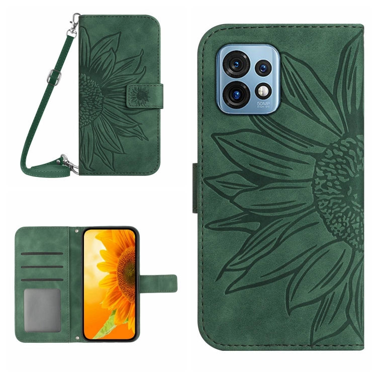 HT04 Skin Feel Sun Flower Embossed Flip Leather Phone Case with Lanyard, For Motorola Moto E13 4G, For Motorola Edge+ 2023, For Motorola Moto G23 4G/G13 4G, For Motorola Moto G53 5G/G13/G23