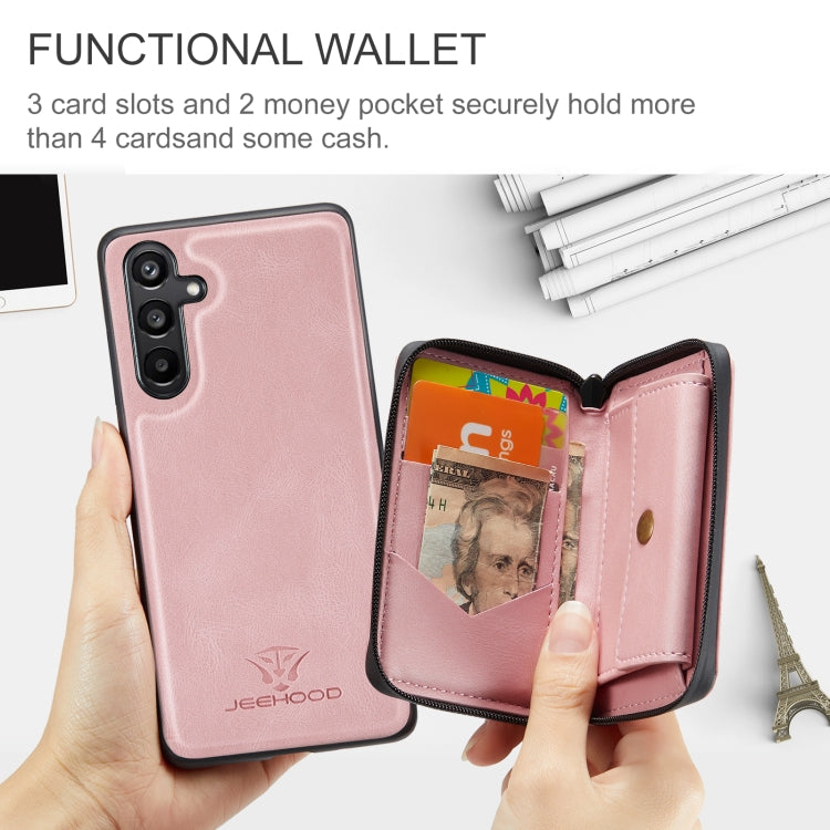 JEEHOOD Magnetic Zipper Horizontal Flip Leather Phone Case, For Samsung Galaxy A15 5G, For Samsung Galaxy A55 5G, For Samsung Galaxy A35 5G, For Samsung Galaxy S24 Ultra 5G, For Samsung Galaxy S24+ 5G, For Samsung Galaxy S24 5G                         ...