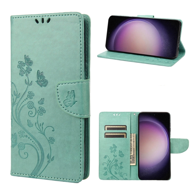 Butterfly Flower Pattern Flip Leather Phone Case, For Google Pixel 7a, For Samsung Galaxy S23 5G, For Samsung Galaxy S23+ 5G, For Samsung Galaxy S23 Ultra 5G