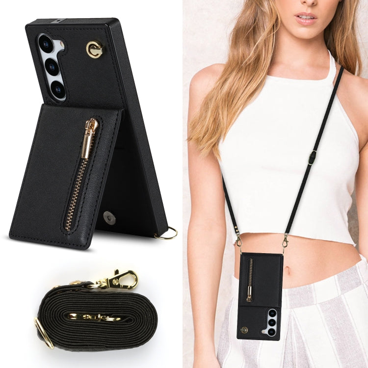 Cross-body Zipper Square TPU+PU Back Cover Case, For Samsung Galaxy S23 5G, For Samsung Galaxy S23+ 5G, For Samsung Galaxy S23 Ultra 5G
