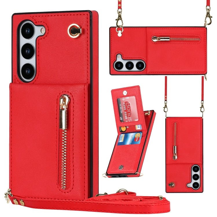 Cross-body Zipper Square TPU+PU Back Cover Case, For Samsung Galaxy S23 5G, For Samsung Galaxy S23+ 5G, For Samsung Galaxy S23 Ultra 5G