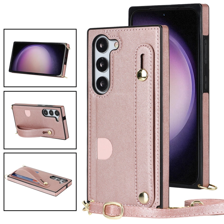 Cross-body Wristband Holder Square Phone Case, For Samsung Galaxy S23 5G, For Samsung Galaxy S23+ 5G, For Samsung Galaxy S23 Ultra 5G