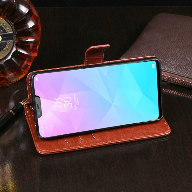 idewei Crazy Horse Texture Horizontal Flip Leather Case with Holder & Card Slots & Wallet, For OPPO Realme 2, For OPPO Realme 3, For OPPO Realme 5 / Realme 5s, For OPPO Realme C2, For OPPO Realme X, For OPPO Realme X50 5G