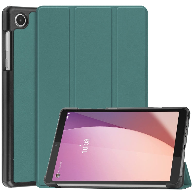 Custer Pure Color 3-Fold Holder Leather Tablet Case, For Lenovo Tab M8 4th Gen / TB-300FU, For Huawei Matepad SE 10.4