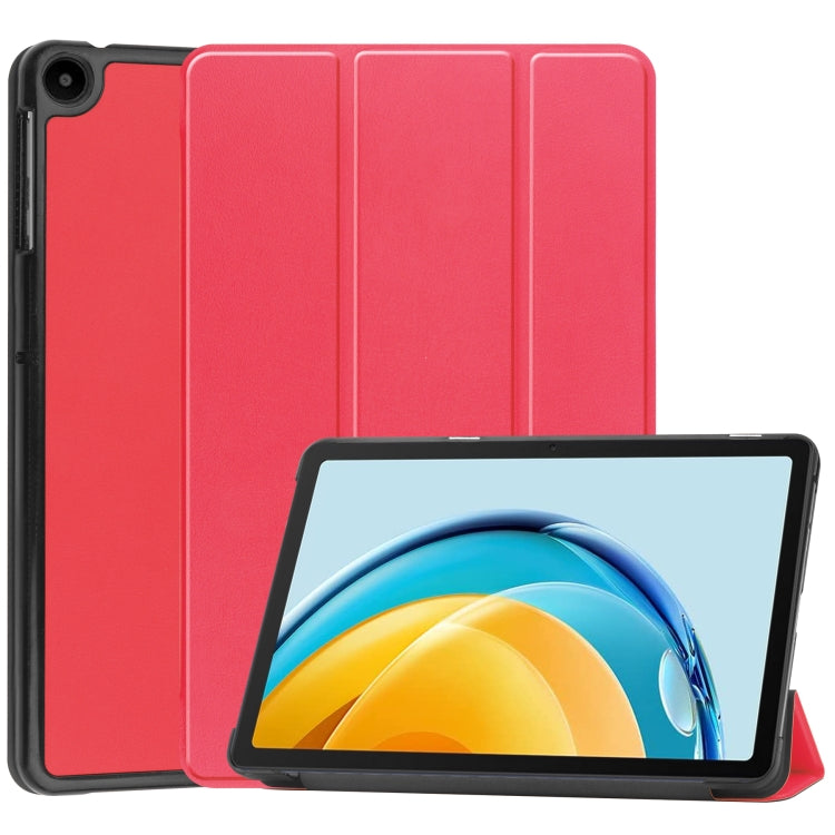 Custer Pure Color 3-Fold Holder Leather Tablet Case, For Lenovo Tab M8 4th Gen / TB-300FU, For Huawei Matepad SE 10.4