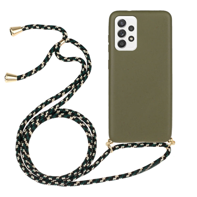 Wheat Straw Material + TPU Phone Case with Lanyard, For Samsung Galaxy A14 5G, For Samsung Galaxy S23 FE 5G, For Samsung Galaxy A34 5G, For Samsung Galaxy A54 5G, For Samsung Galaxy A23, For Samsung Galaxy A22 5G