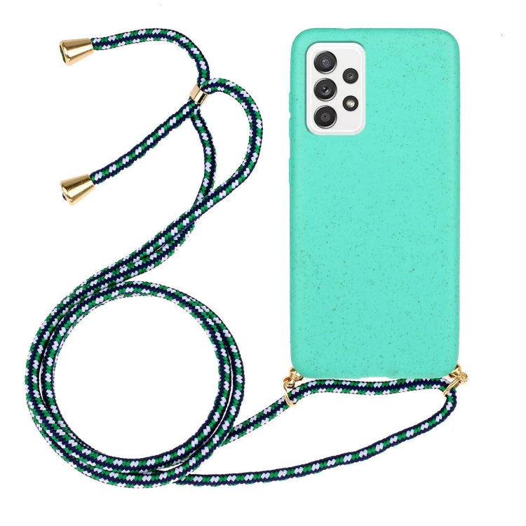 Wheat Straw Material + TPU Phone Case with Lanyard, For Samsung Galaxy A14 5G, For Samsung Galaxy S23 FE 5G, For Samsung Galaxy A34 5G, For Samsung Galaxy A54 5G, For Samsung Galaxy A23, For Samsung Galaxy A22 5G