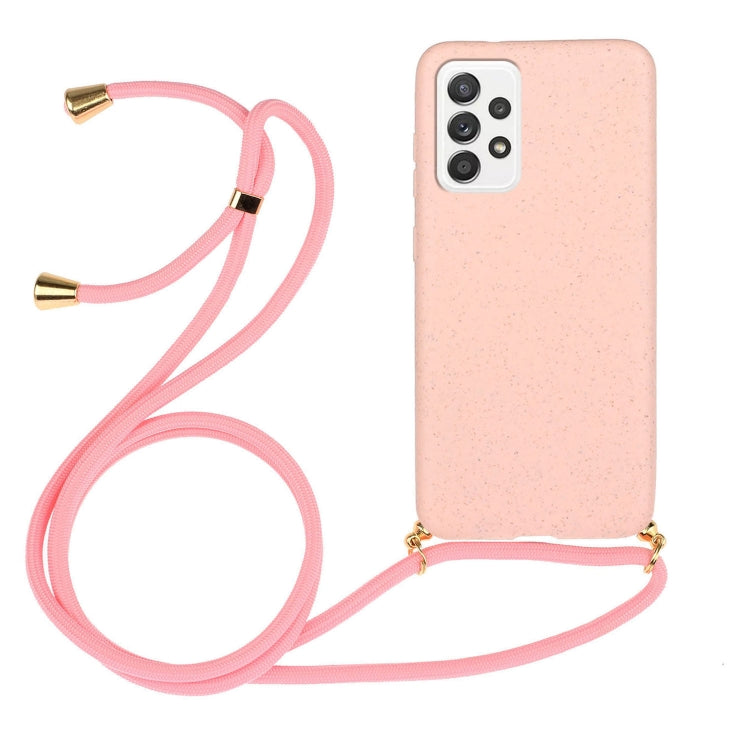 Wheat Straw Material + TPU Phone Case with Lanyard, For Samsung Galaxy A14 5G, For Samsung Galaxy S23 FE 5G, For Samsung Galaxy A34 5G, For Samsung Galaxy A54 5G, For Samsung Galaxy A23, For Samsung Galaxy A22 5G