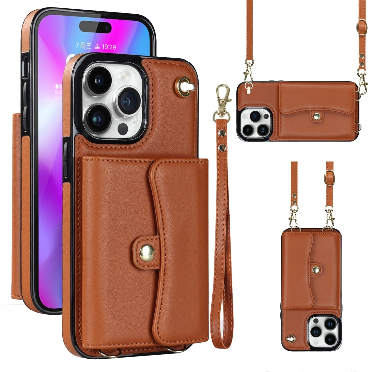 RFID Card Slot Phone Case with Long Lanyard, For iPhone 14 / 13, For iPhone 14 Plus, For iPhone 14 Pro, For iPhone 14 Pro Max, For iPhone 13 Pro Max, For iPhone 12, For iPhone 12 Pro, For iPhone 12 Pro Max