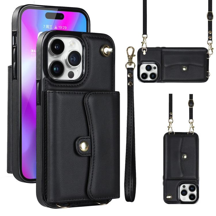 RFID Card Slot Phone Case with Long Lanyard, For iPhone 14 / 13, For iPhone 14 Plus, For iPhone 14 Pro, For iPhone 14 Pro Max, For iPhone 13 Pro Max, For iPhone 12, For iPhone 12 Pro, For iPhone 12 Pro Max