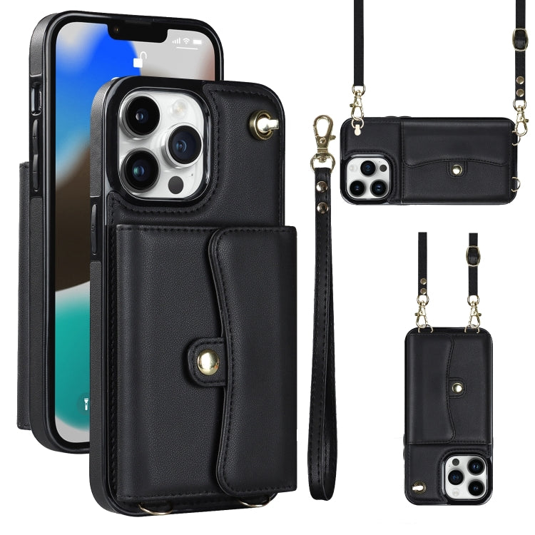 RFID Card Slot Phone Case with Long Lanyard, For iPhone 14 / 13, For iPhone 14 Plus, For iPhone 14 Pro, For iPhone 14 Pro Max, For iPhone 13 Pro Max, For iPhone 12, For iPhone 12 Pro, For iPhone 12 Pro Max