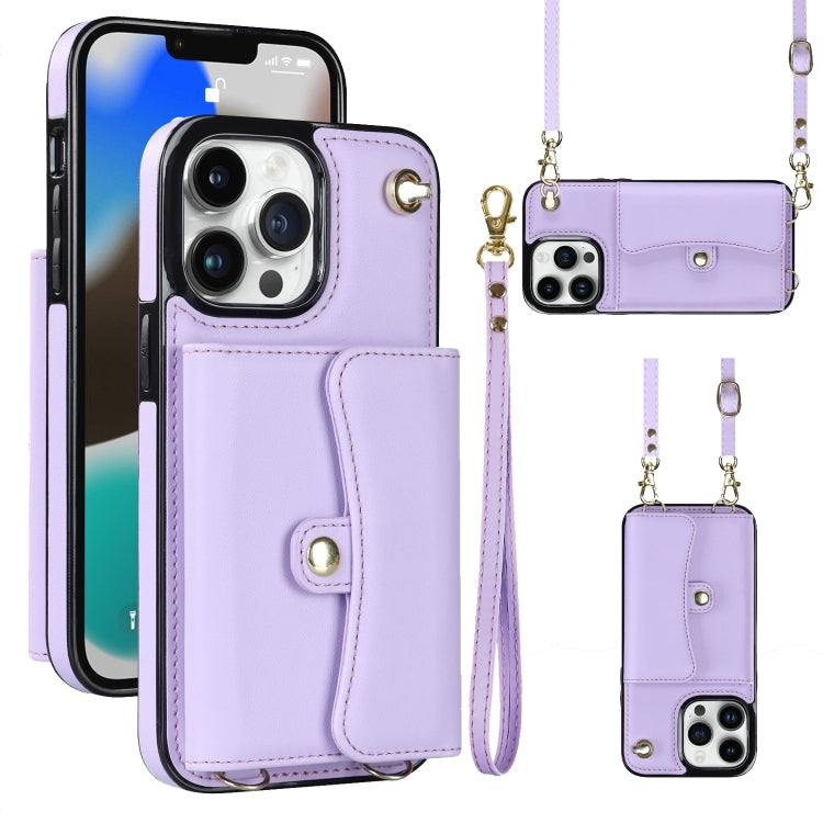 RFID Card Slot Phone Case with Long Lanyard, For iPhone 14 / 13, For iPhone 14 Plus, For iPhone 14 Pro, For iPhone 14 Pro Max, For iPhone 13 Pro Max, For iPhone 12, For iPhone 12 Pro, For iPhone 12 Pro Max