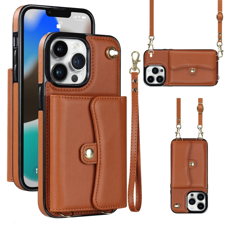 RFID Card Slot Phone Case with Long Lanyard, For iPhone 14 / 13, For iPhone 14 Plus, For iPhone 14 Pro, For iPhone 14 Pro Max, For iPhone 13 Pro Max, For iPhone 12, For iPhone 12 Pro, For iPhone 12 Pro Max