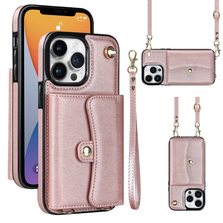 RFID Card Slot Phone Case with Long Lanyard, For iPhone 14 / 13, For iPhone 14 Plus, For iPhone 14 Pro, For iPhone 14 Pro Max, For iPhone 13 Pro Max, For iPhone 12, For iPhone 12 Pro, For iPhone 12 Pro Max