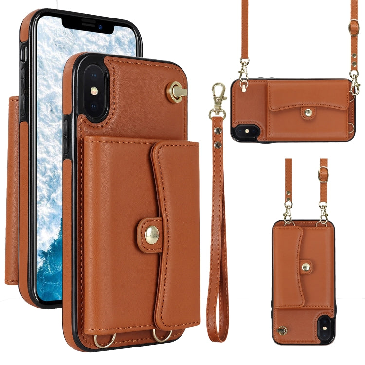 RFID Card Slot Phone Case with Long Lanyard, For iPhone 11, For iPhone 11 Pro, For iPhone 11 Pro Max, For iPhone X / XS, For iPhone XS Max, For iPhone 8 Plus / 7 Plus, For iPhone XR