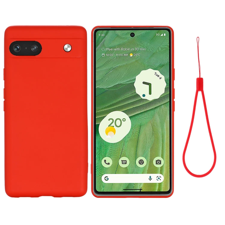 Pure Color Liquid Silicone Shockproof Phone Case, For Google Pixel 7a