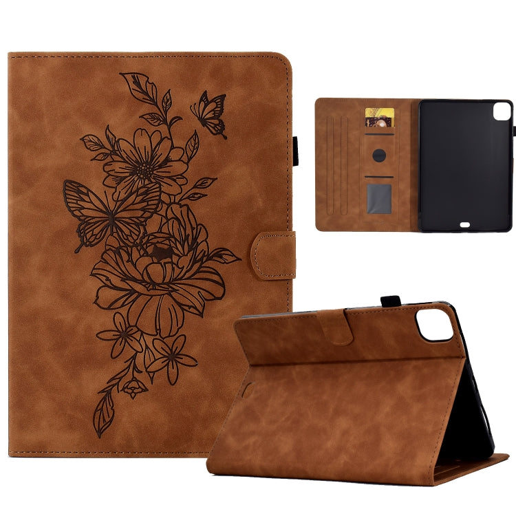 Peony Butterfly Embossed Leather Smart Tablet Case, For iPad 10.2 2020/2019 / Air 10.5 2019, For iPad 2025 / 2022, For iPad Air / Air 2 / 9.7 2017 / 9.7 2018, For iPad mini 2024 / mini 6, For iPad mini 5 / 4 / 3 / 2 / 1                                 ...