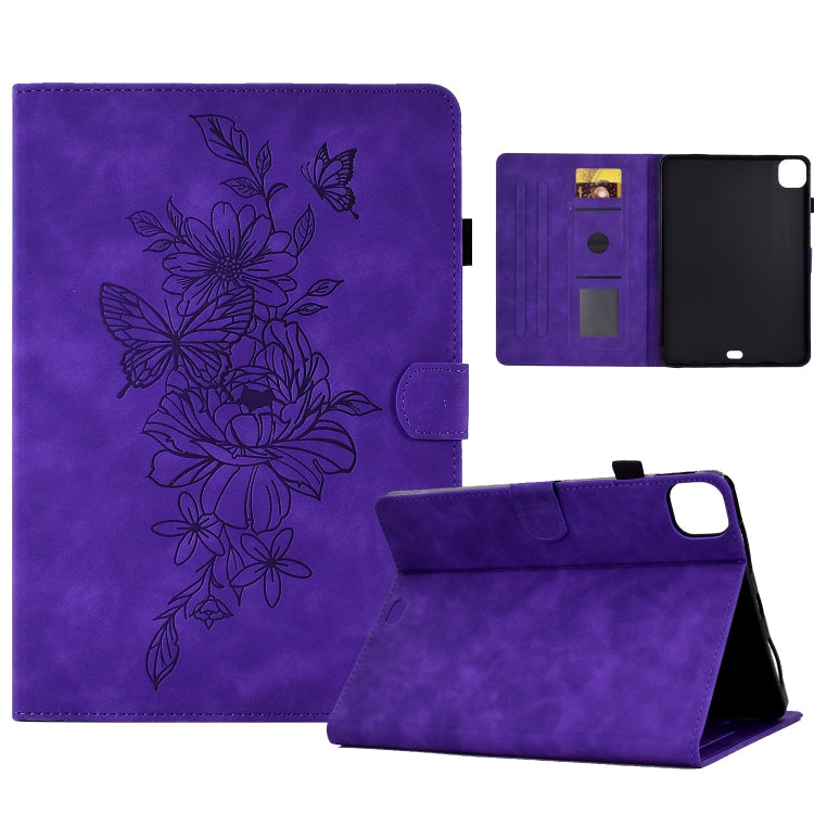 Peony Butterfly Embossed Leather Smart Tablet Case, For iPad 10.2 2020/2019 / Air 10.5 2019, For iPad 2025 / 2022, For iPad Air / Air 2 / 9.7 2017 / 9.7 2018, For iPad mini 2024 / mini 6, For iPad mini 5 / 4 / 3 / 2 / 1                                 ...