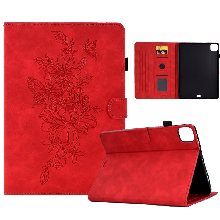 Peony Butterfly Embossed Leather Smart Tablet Case, For iPad 10.2 2020/2019 / Air 10.5 2019, For iPad 2025 / 2022, For iPad Air / Air 2 / 9.7 2017 / 9.7 2018, For iPad mini 2024 / mini 6, For iPad mini 5 / 4 / 3 / 2 / 1                                 ...