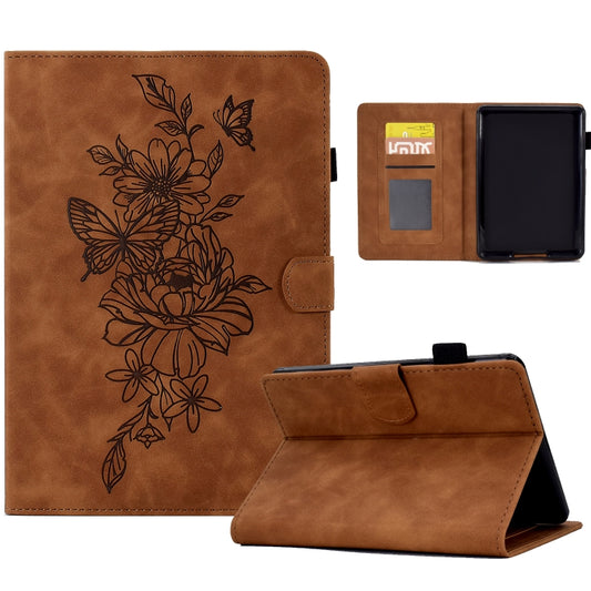 Peony Butterfly Embossed Leather Smart Tablet Case, For Amazon Kindle 11th 2024 / 2022, For Amazon Kindle Fire HD10 2021, For Amazon Kindle Fire HD8 2022, For Amazon Kindle Fire HD8 2018/2017/2016, For Amazon Kindle Fire HD8 2020                       ...