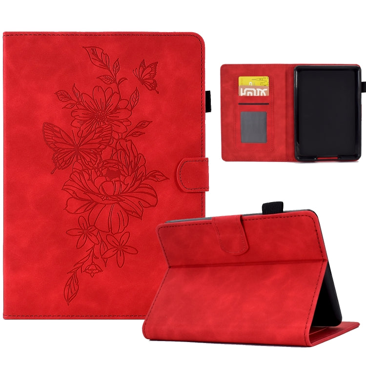 Peony Butterfly Embossed Leather Smart Tablet Case, For Amazon Kindle 11th 2024 / 2022, For Amazon Kindle Fire HD10 2021, For Amazon Kindle Fire HD8 2022, For Amazon Kindle Fire HD8 2018/2017/2016, For Amazon Kindle Fire HD8 2020                       ...