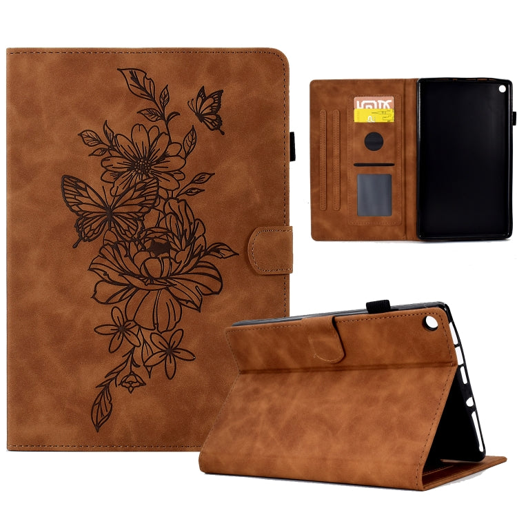 Peony Butterfly Embossed Leather Smart Tablet Case, For Amazon Kindle 11th 2024 / 2022, For Amazon Kindle Fire HD10 2021, For Amazon Kindle Fire HD8 2022, For Amazon Kindle Fire HD8 2018/2017/2016, For Amazon Kindle Fire HD8 2020                       ...